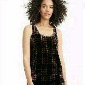 JCrew: Velvet Plaid Tank Top